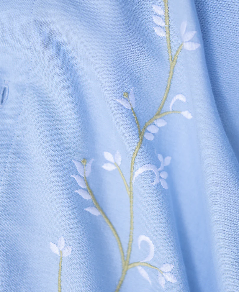 Light Blue Embroidered Shirt - Image 5