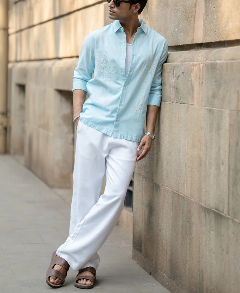Light Blue Embroidered Shirt - Image 6