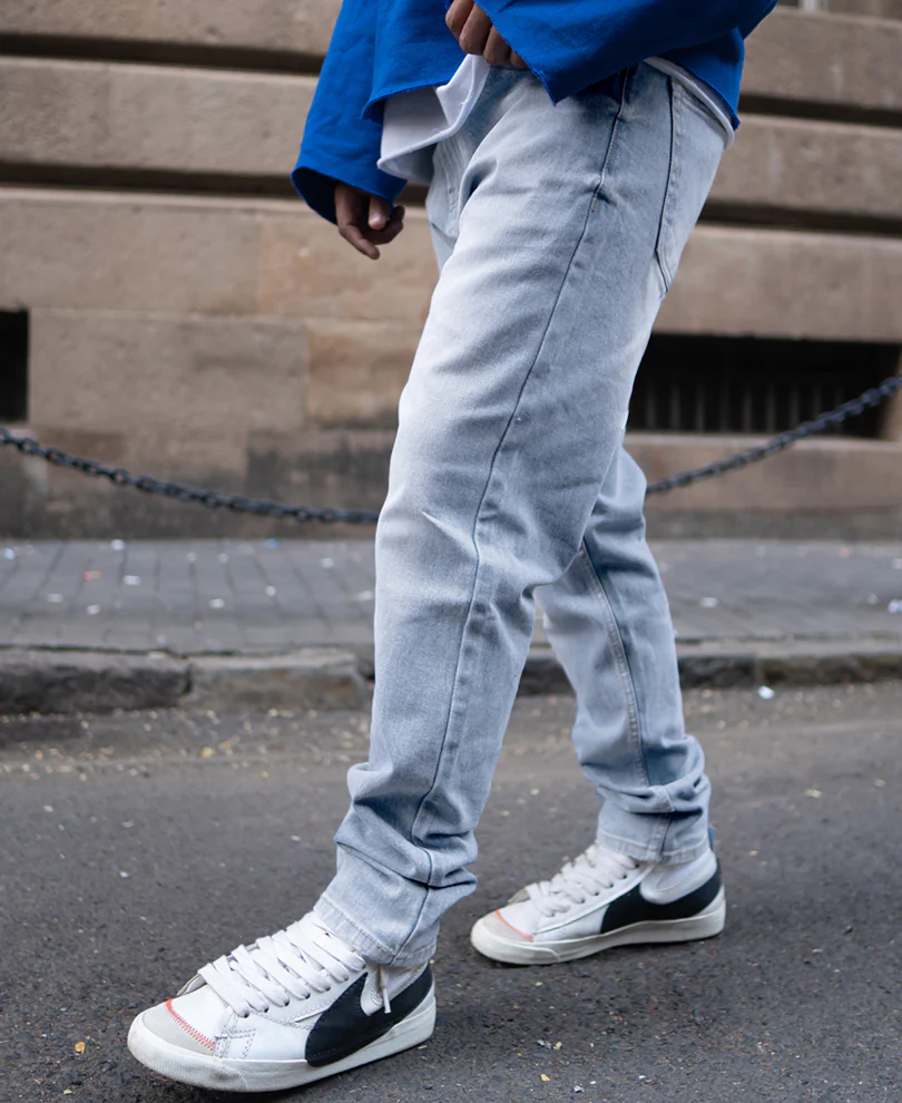 Light Blue Regular Fit Denim Jeans - Image 3