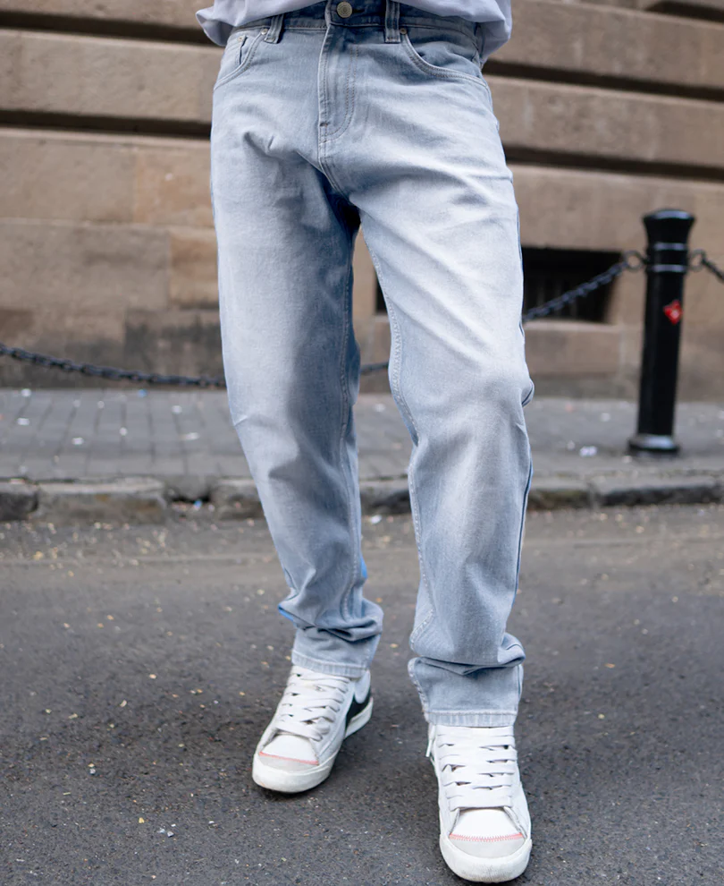 Light Blue Regular Fit Denim Jeans - Image 4