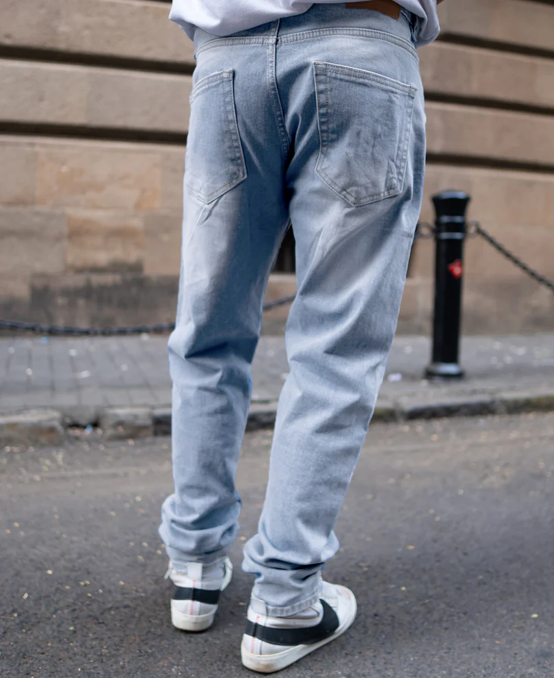 Light Blue Regular Fit Denim Jeans - Image 5