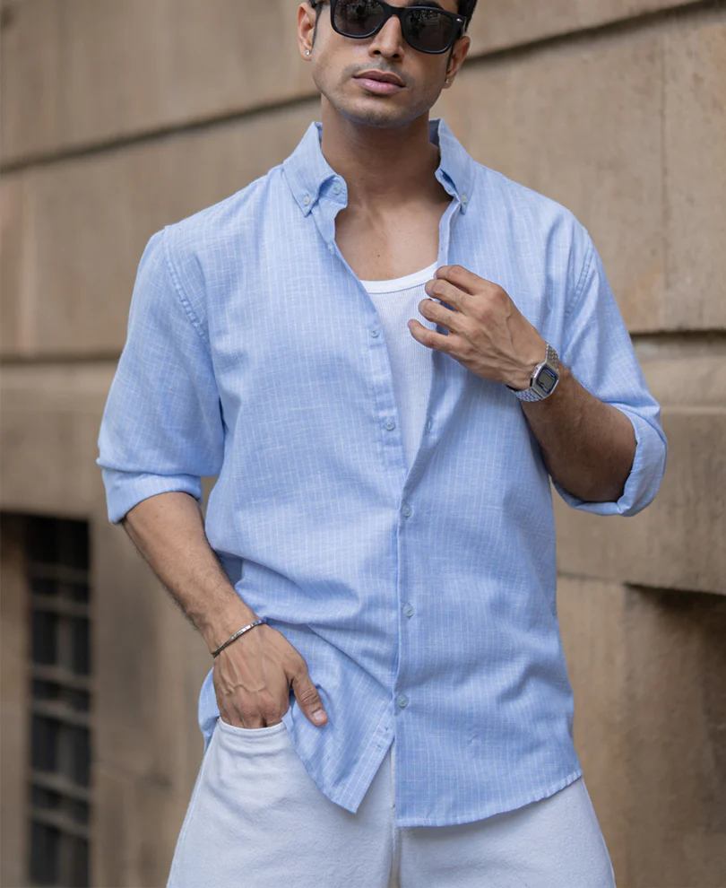 Light Blue Striped Shirt - Image 2