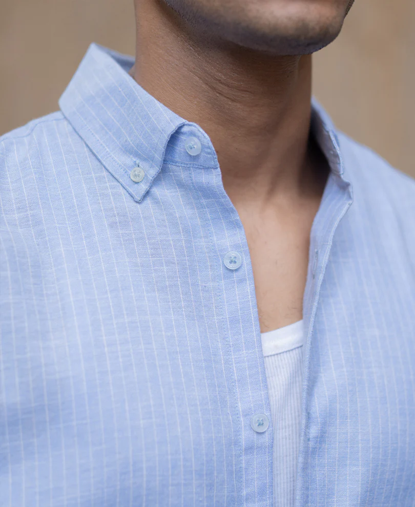 Light Blue Striped Shirt - Image 4