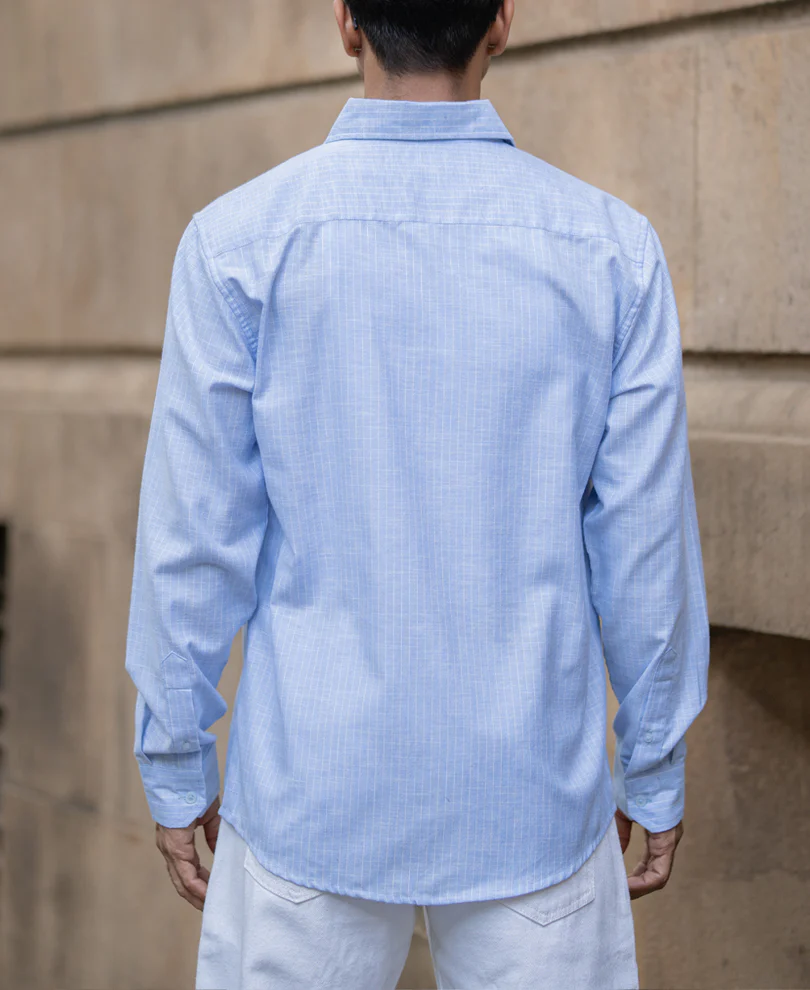 Light Blue Striped Shirt - Image 5