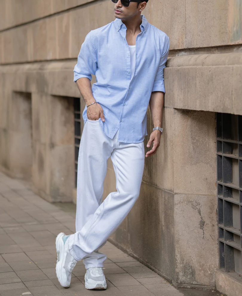 Light Blue Striped Shirt - Image 6