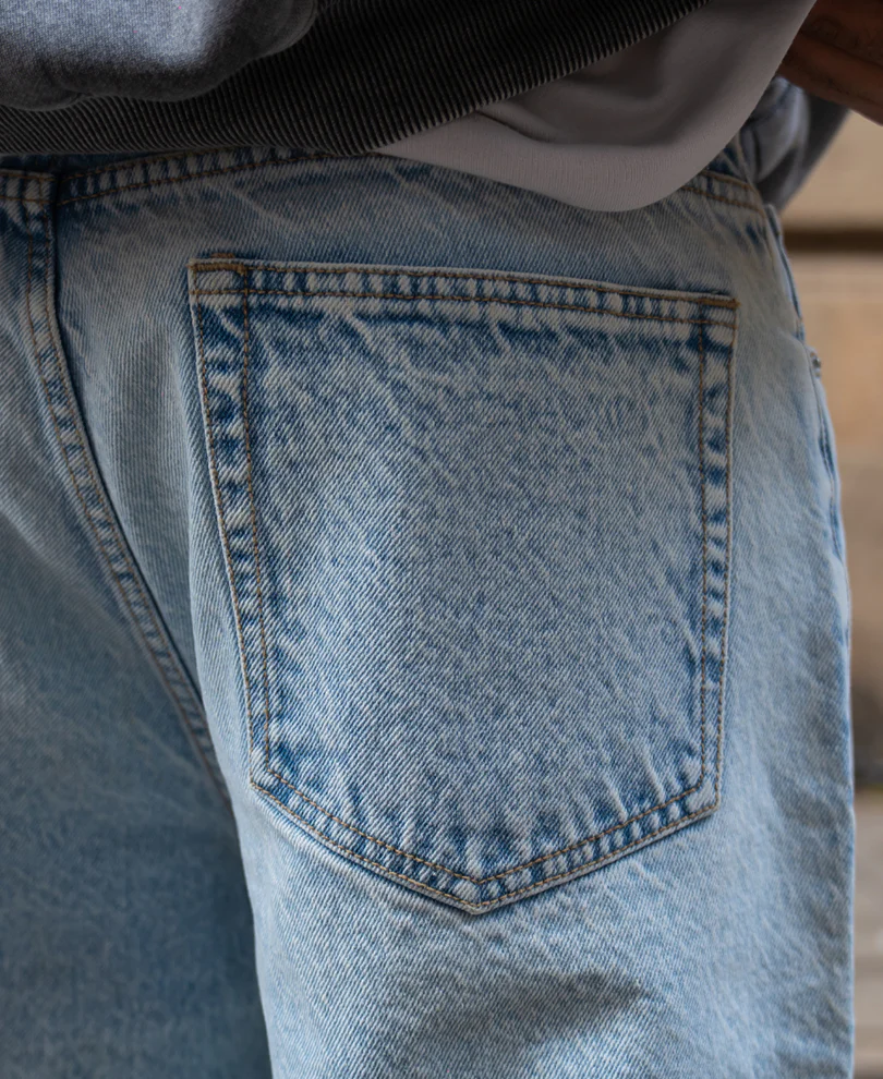 Light Blue Washed Baggy Jeans 100% Cotton - Image 5