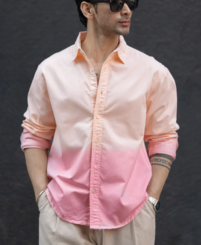 Light Peach Ombre Shirt 100% Cotton - Image 2