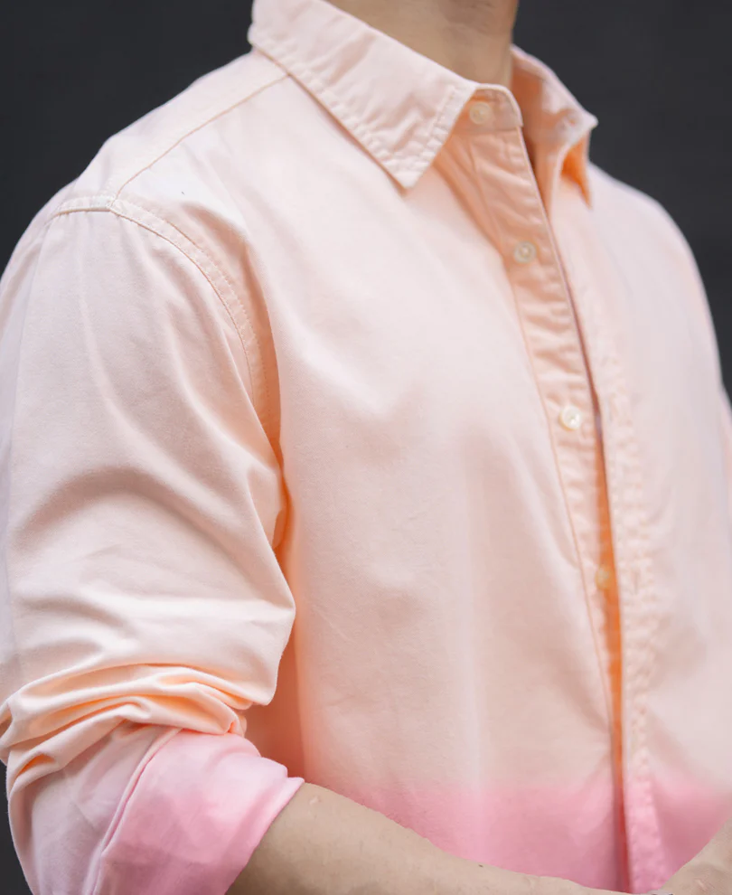 Light Peach Ombre Shirt 100% Cotton - Image 5