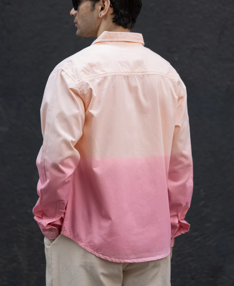 Light Peach Ombre Shirt 100% Cotton - Image 6