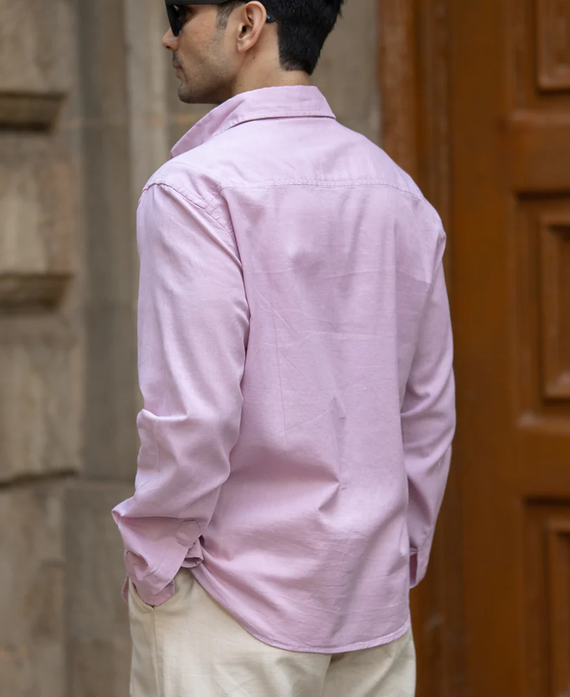 Light Pink Linen Blend Shirt - Image 5