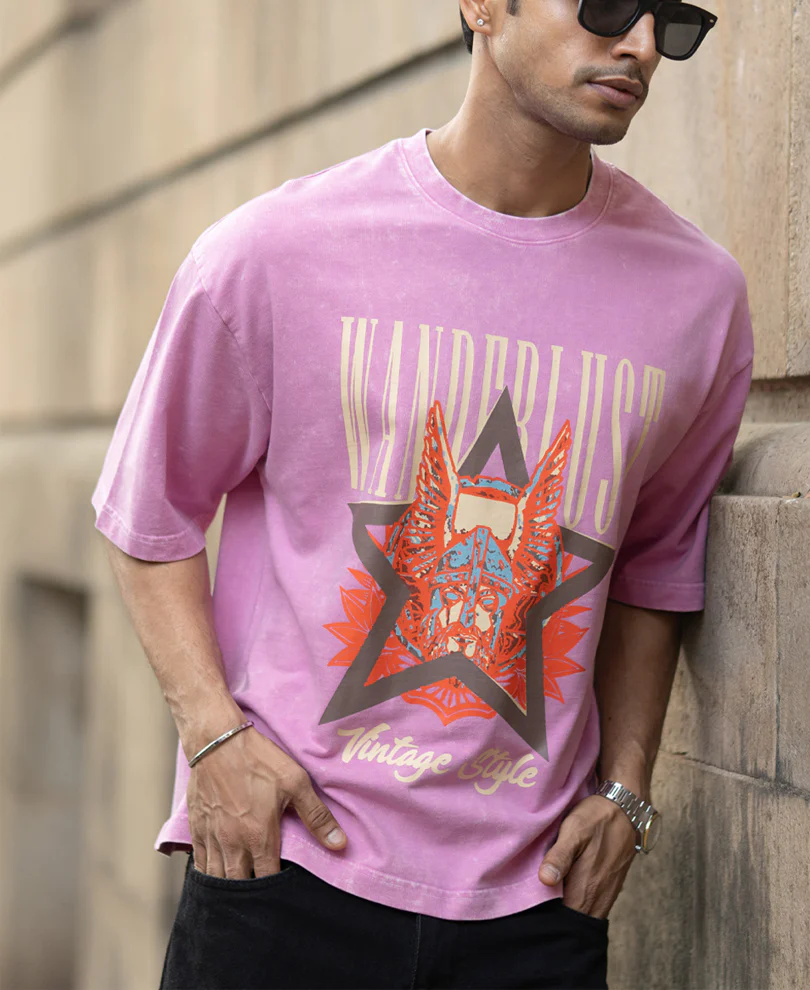 Light Pink Washed Graphic T-Shirt 100% Cotton - Image 2