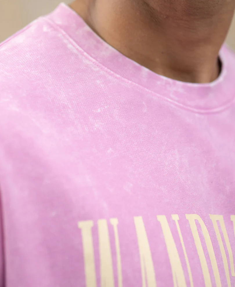 Light Pink Washed Graphic T-Shirt 100% Cotton - Image 3