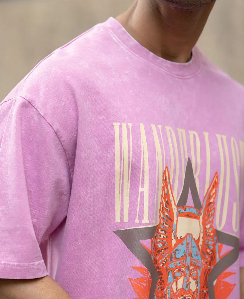 Light Pink Washed Graphic T-Shirt 100% Cotton - Image 4