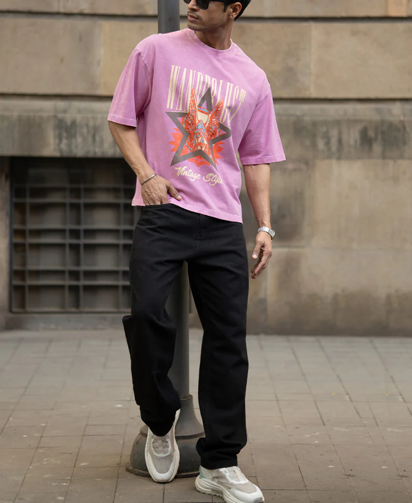 Light Pink Washed Graphic T-Shirt 100% Cotton - Image 6