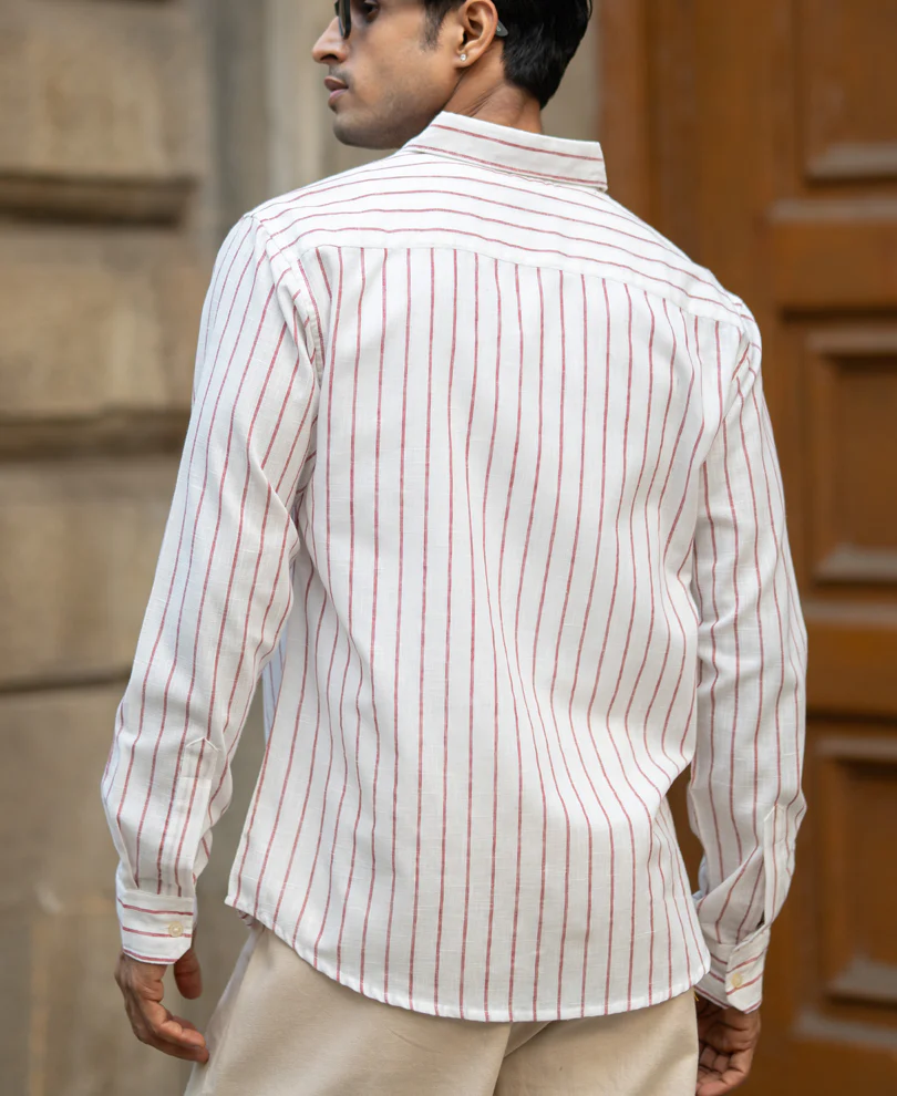Maroon Broad Stripe Shirt - Image 2