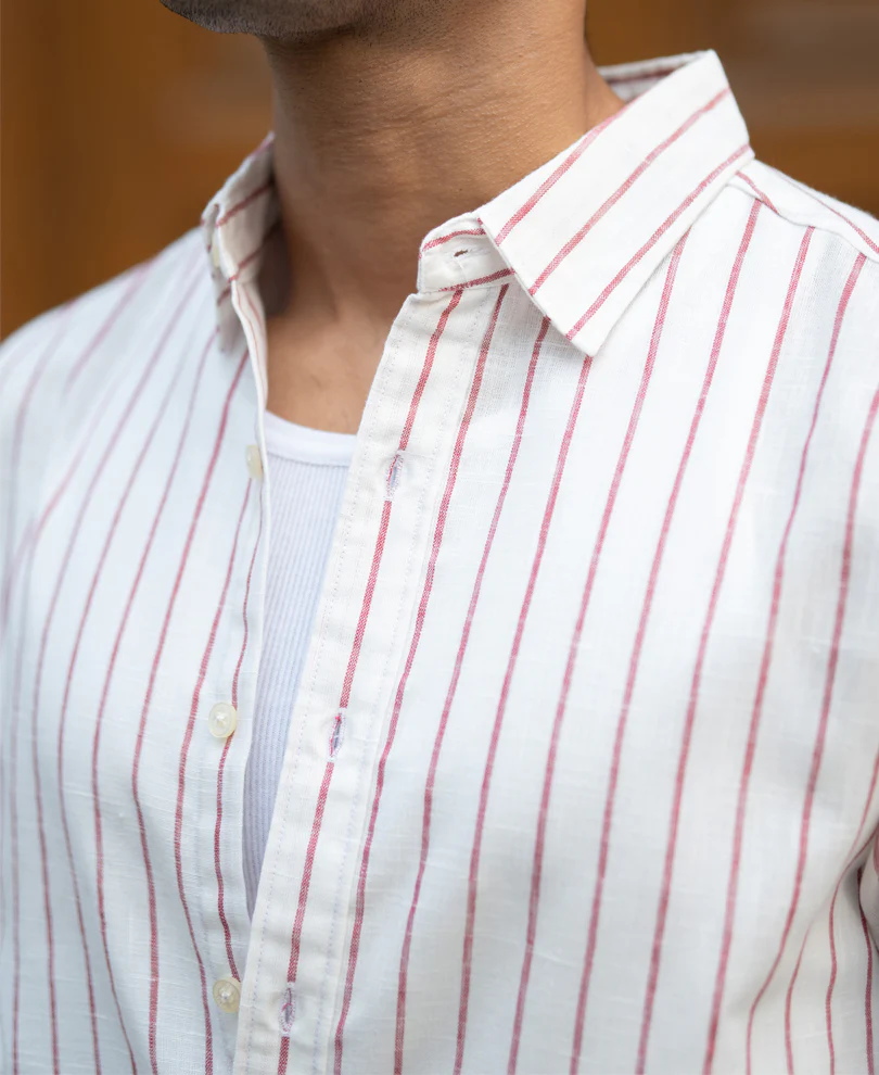 Maroon Broad Stripe Shirt - Image 4