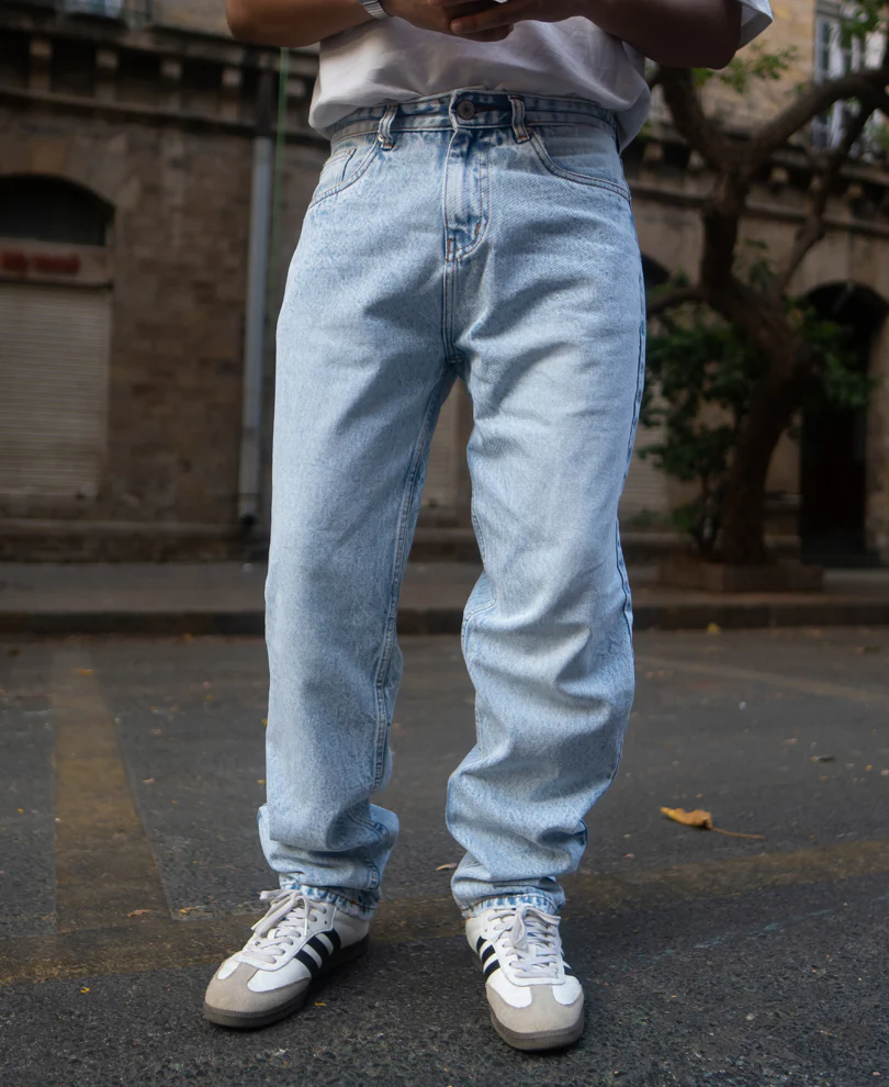 Mid Blue Baggy Fit Jeans 100% Cotton - Image 2