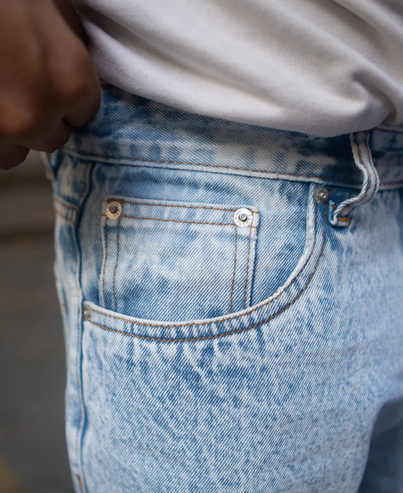 Mid Blue Baggy Fit Jeans 100% Cotton - Image 4