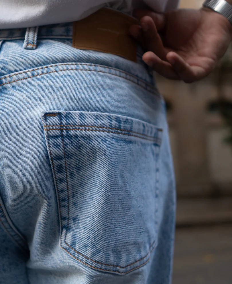 Mid Blue Baggy Fit Jeans 100% Cotton - Image 5