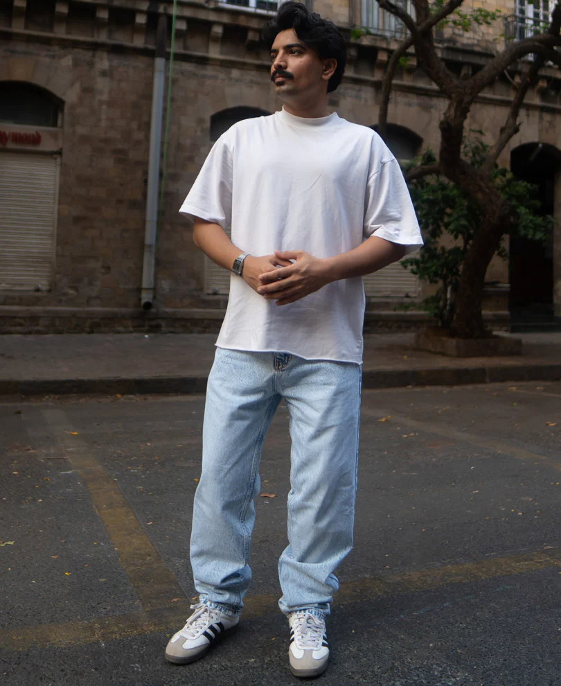 Mid Blue Baggy Fit Jeans 100% Cotton - Image 6