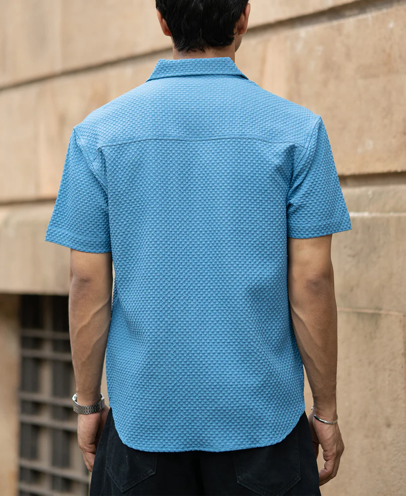 Mid Blue Structured Shirt - Image 5