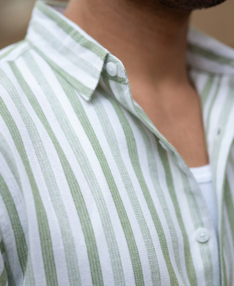 Mint Structured Stripe Shirt - Image 4