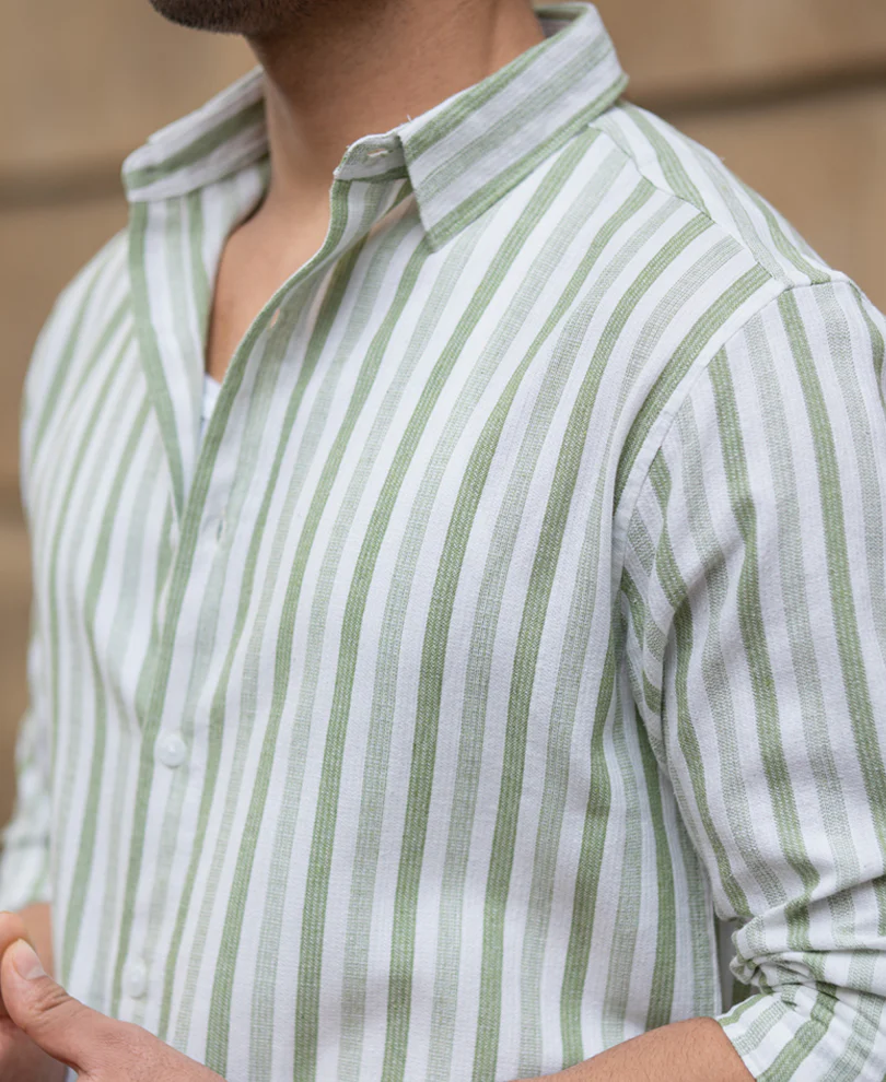 Mint Structured Stripe Shirt - Image 5