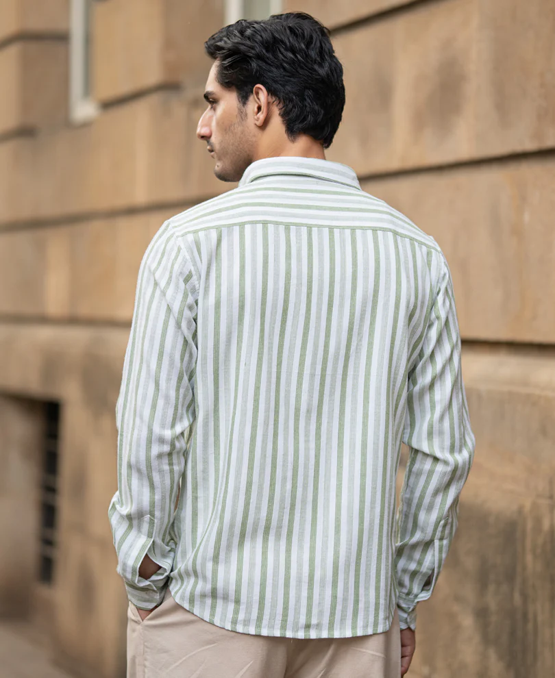 Mint Structured Stripe Shirt - Image 6