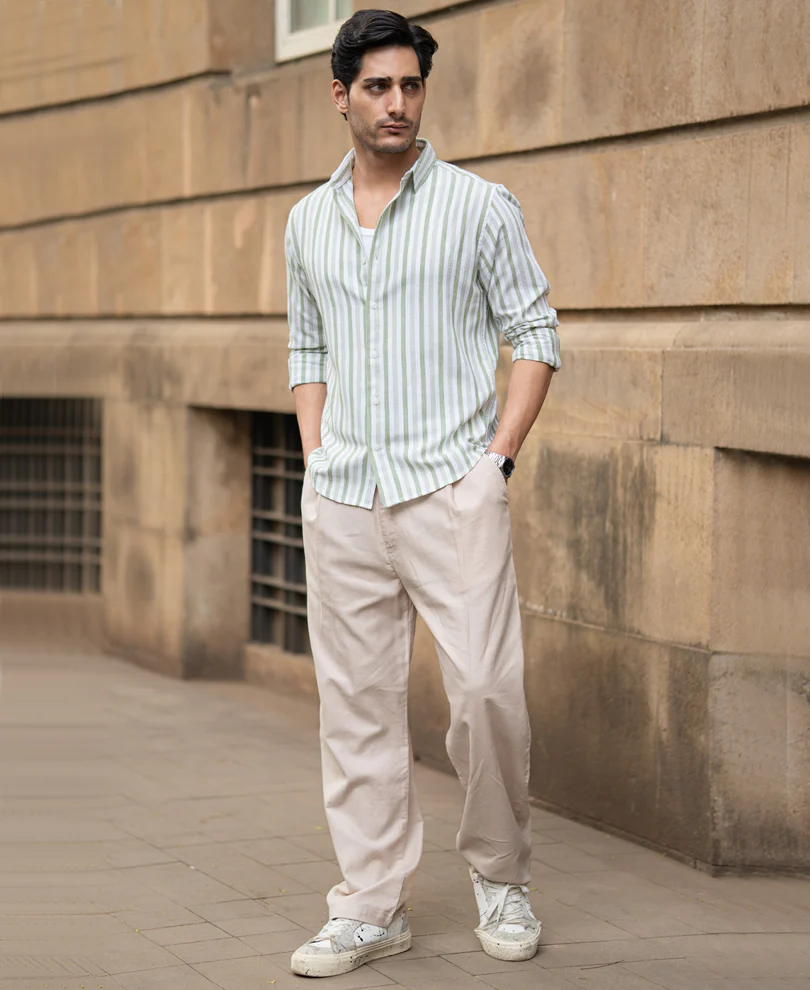 Mint Structured Stripe Shirt - Image 7