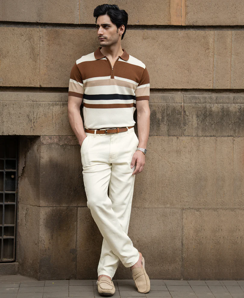 Multi Color Stripe Knit T-Shirt 100% Cotton - Image 7