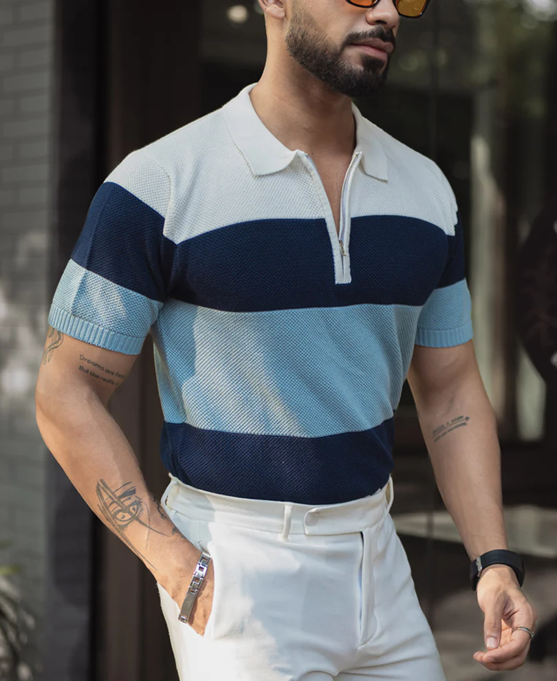 Multi Colour Knits Regular Fit Half Sleeves Tshirt 100% Cotton - Image 2