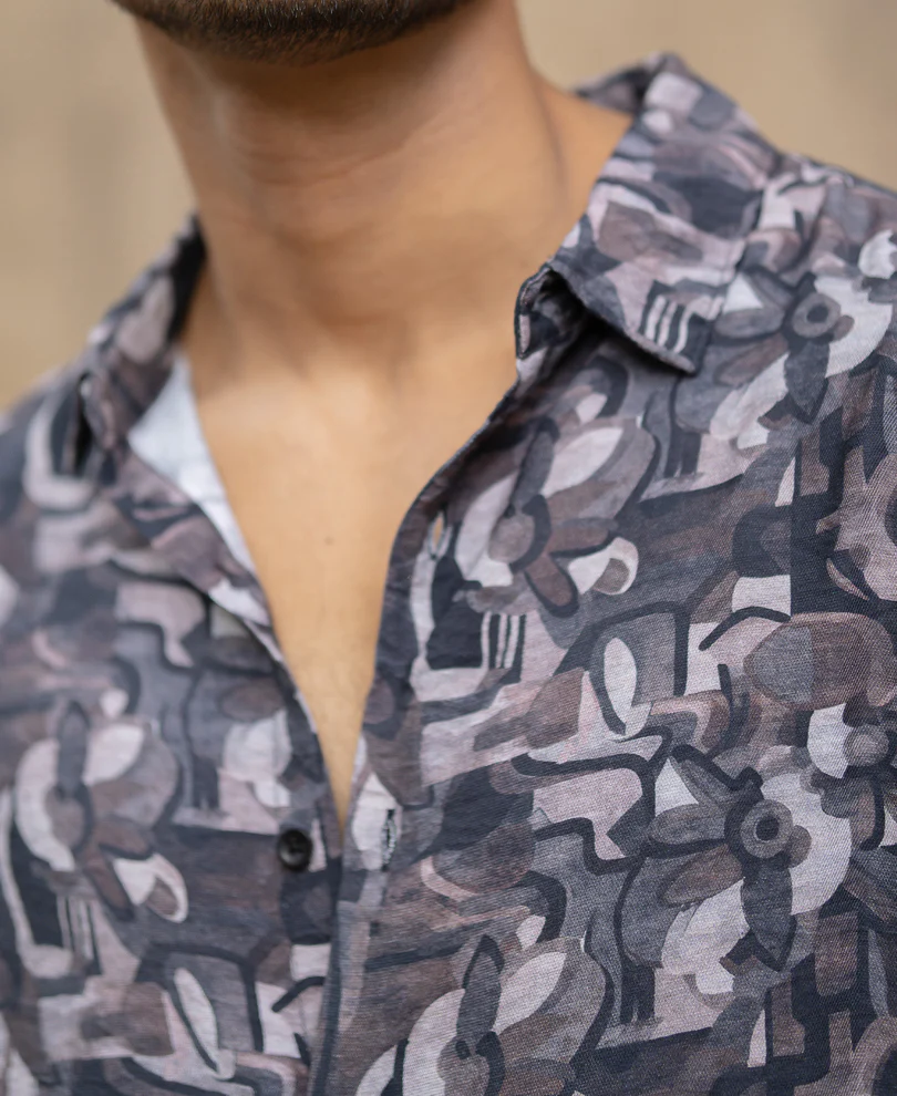 Multi Colour Regular Fit Full Sleeves Printed Shirt - Image 5
