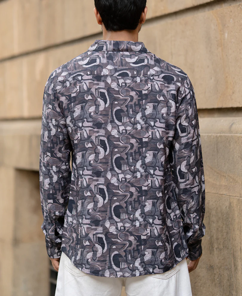 Multi Colour Regular Fit Full Sleeves Printed Shirt - Image 6
