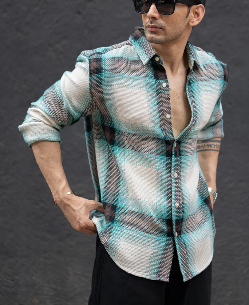 Multi Colour Structured Checks Shirt - Image 2
