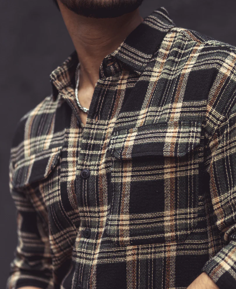 Multicolor Checks Double Pockets Oversize Drop Shoulder Shirt - Image 4