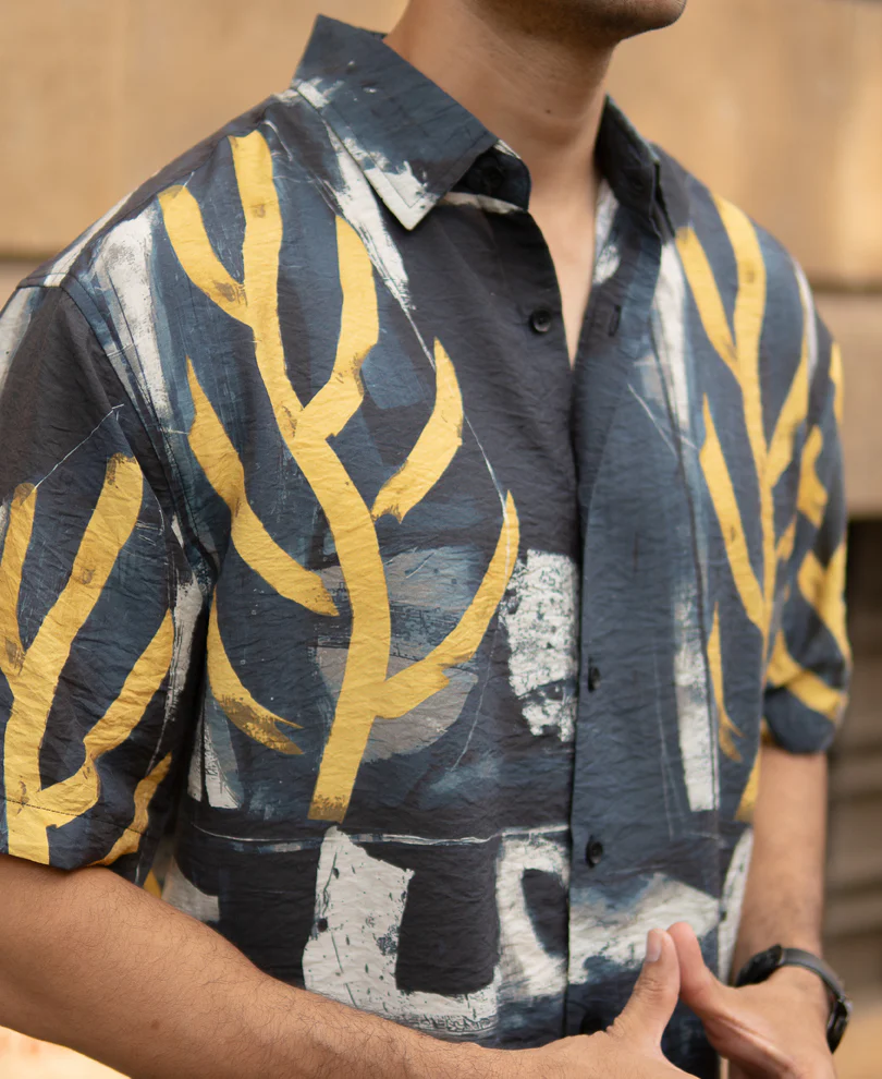 Multicolour Abstract Lightweight Printed Shirt - Image 4