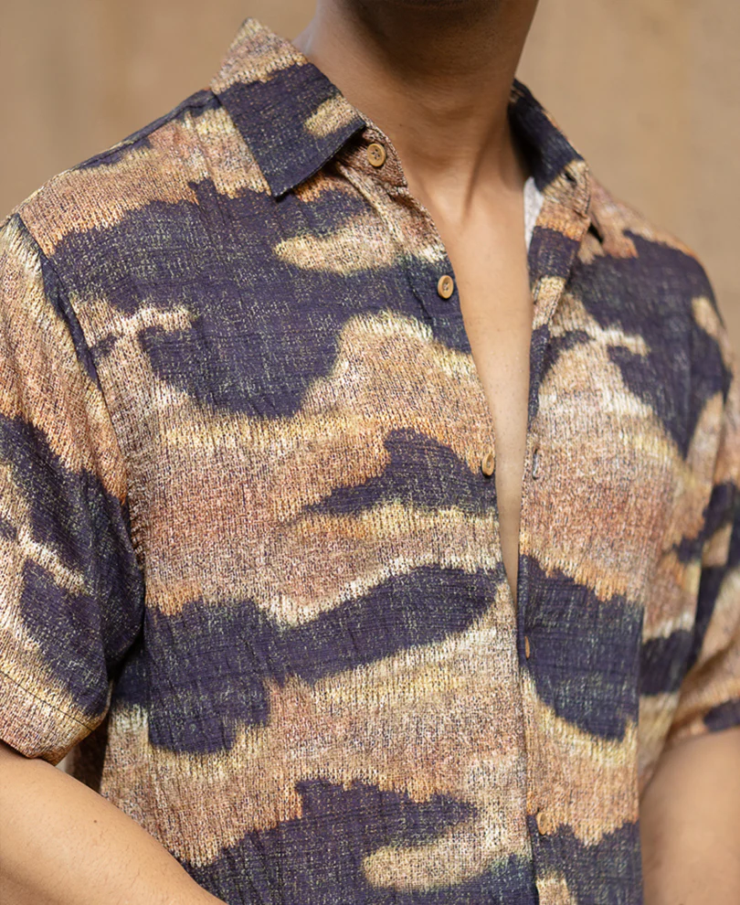 Multicolour Abstract Print Half Sleeves Shirt - Image 3