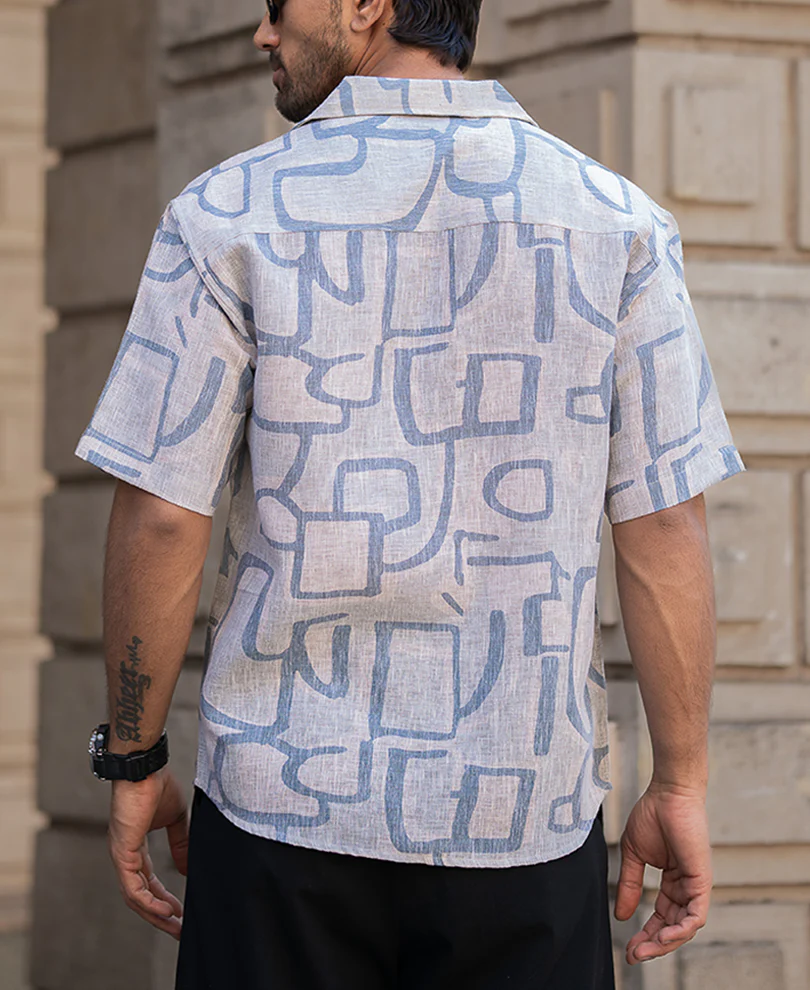 Grey Sky Abstract Print T-Shirt - Image 4