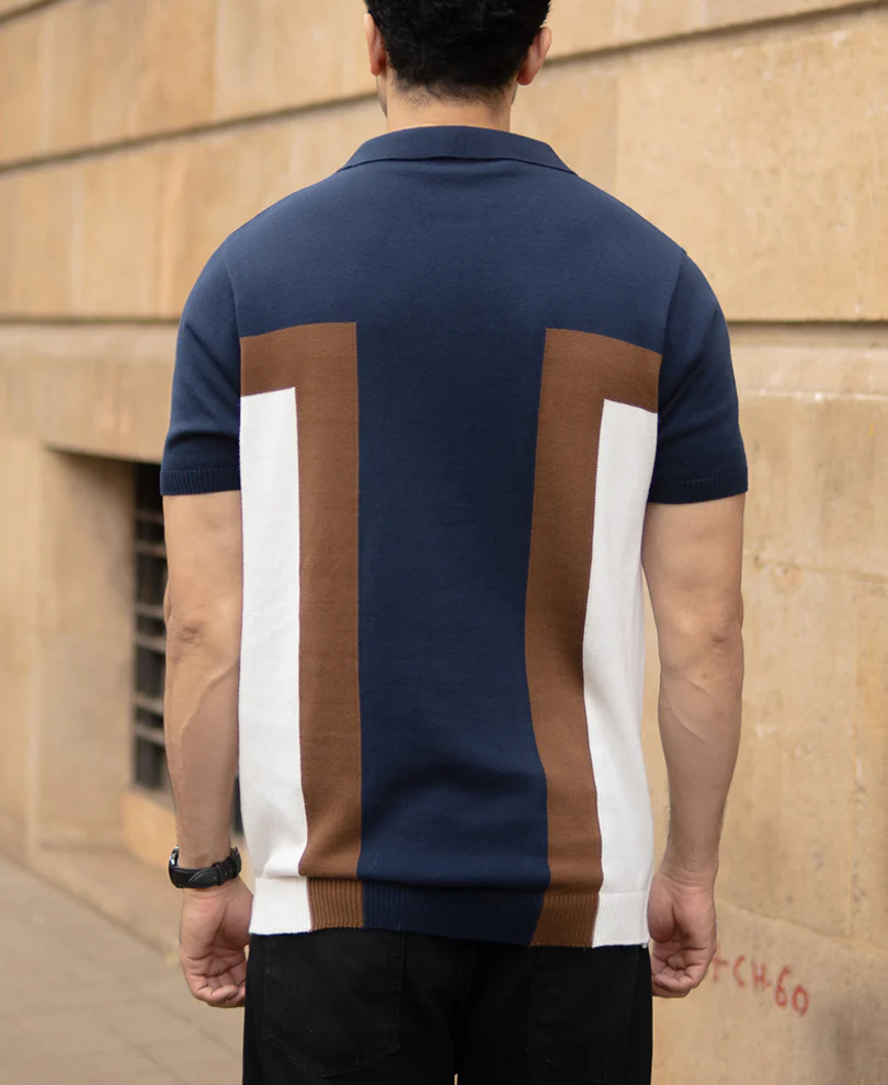 Multicolour Striped Polo T-Shirt 100% Cotton - Image 5