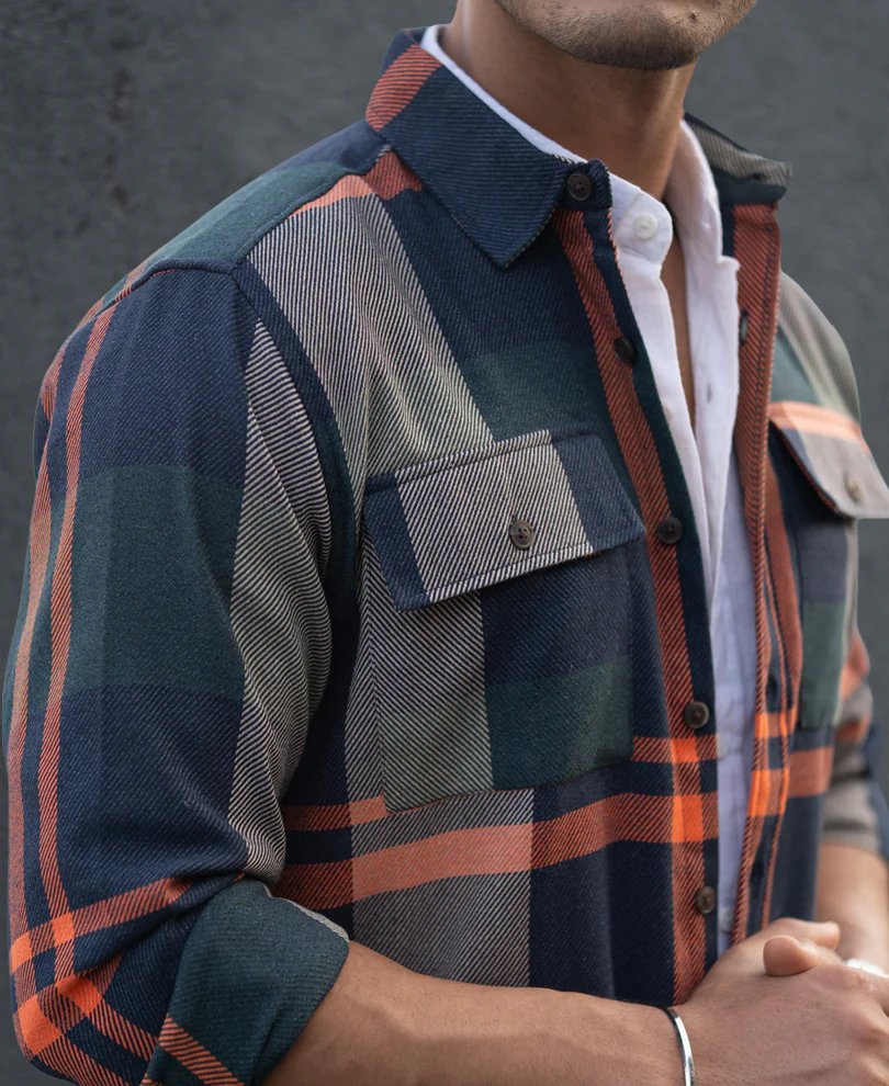 Multicolour Structure Checked Shirt - Image 3