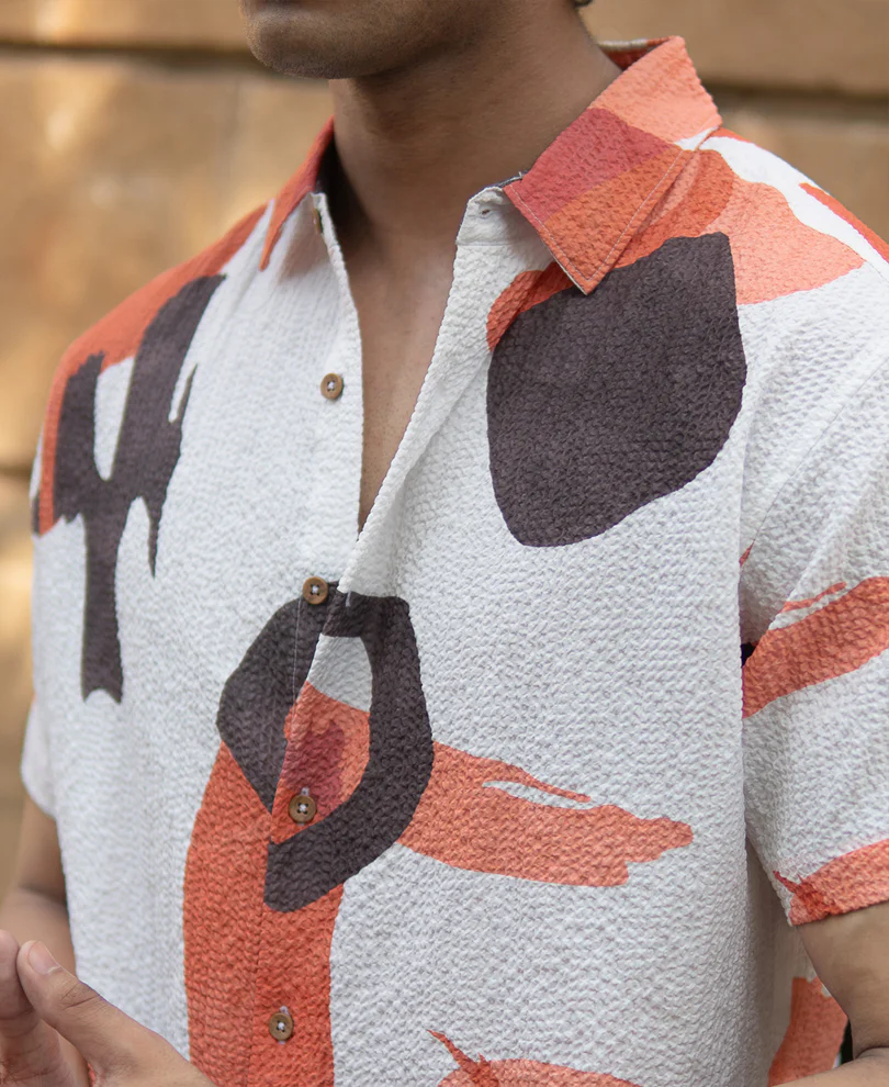 Multicolour Structured Print Shirt - Image 4