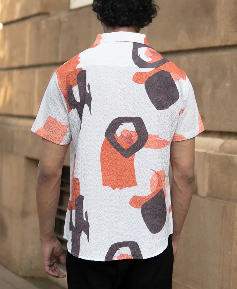 Multicolour Structured Print Shirt - Image 5