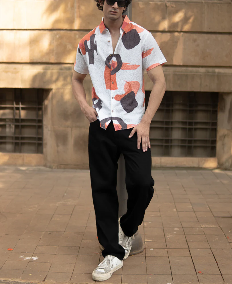 Multicolour Structured Print Shirt - Image 6