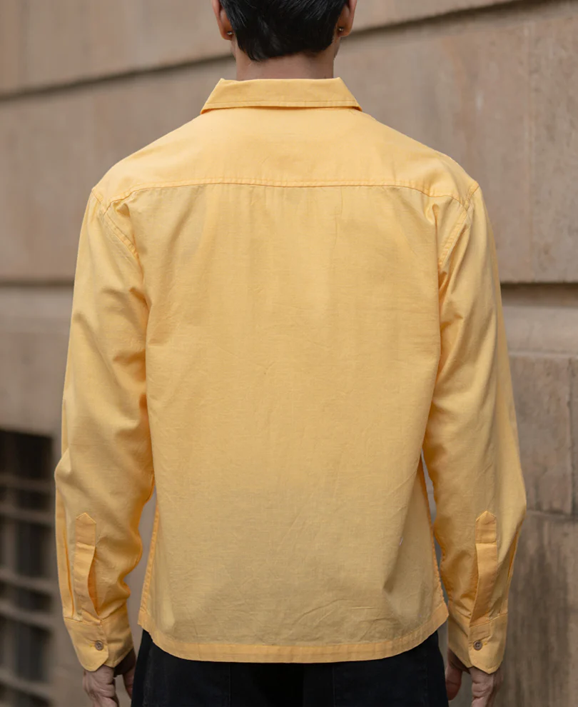 Mustard Yellow Embroidered Shirt 100% Cotton - Image 6