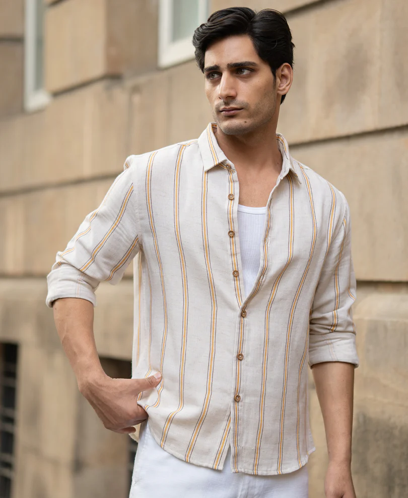 Natural Broad Striped Shirt - Image 3