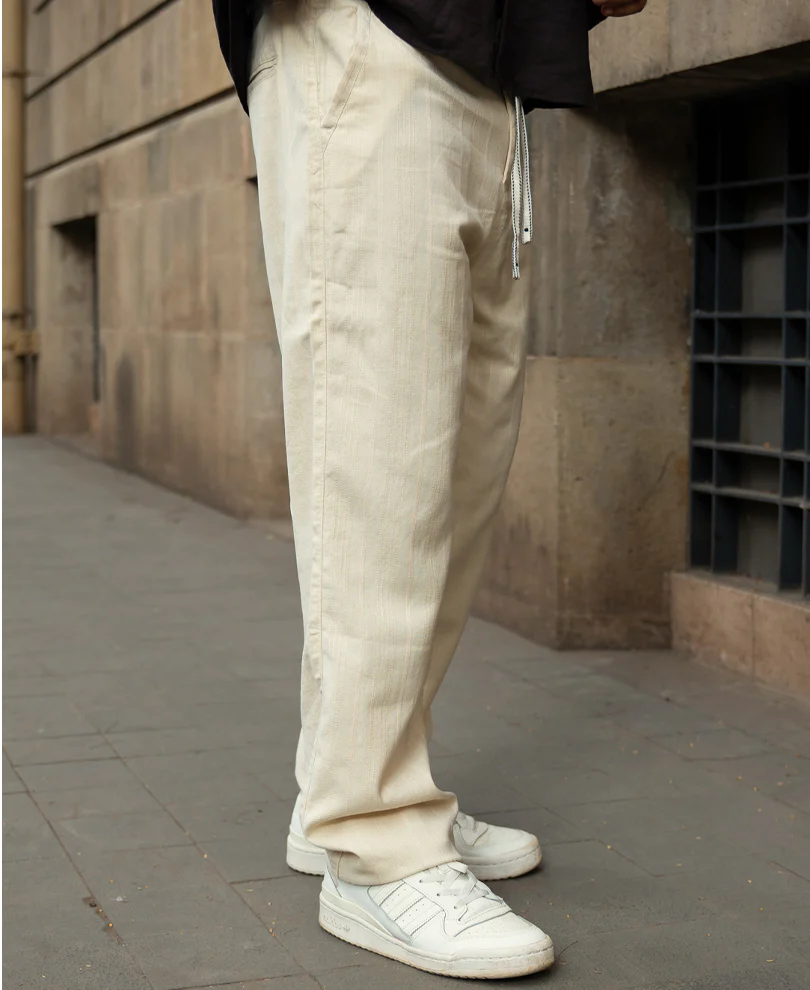 Natural Cotton Structure Trousers - Image 3