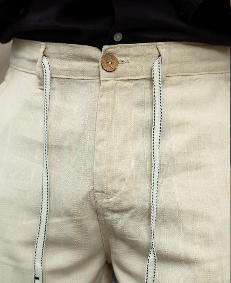 Natural Cotton Structure Trousers - Image 4