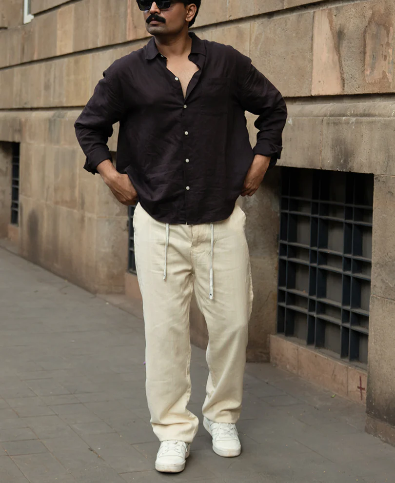 Natural Cotton Structure Trousers - Image 7