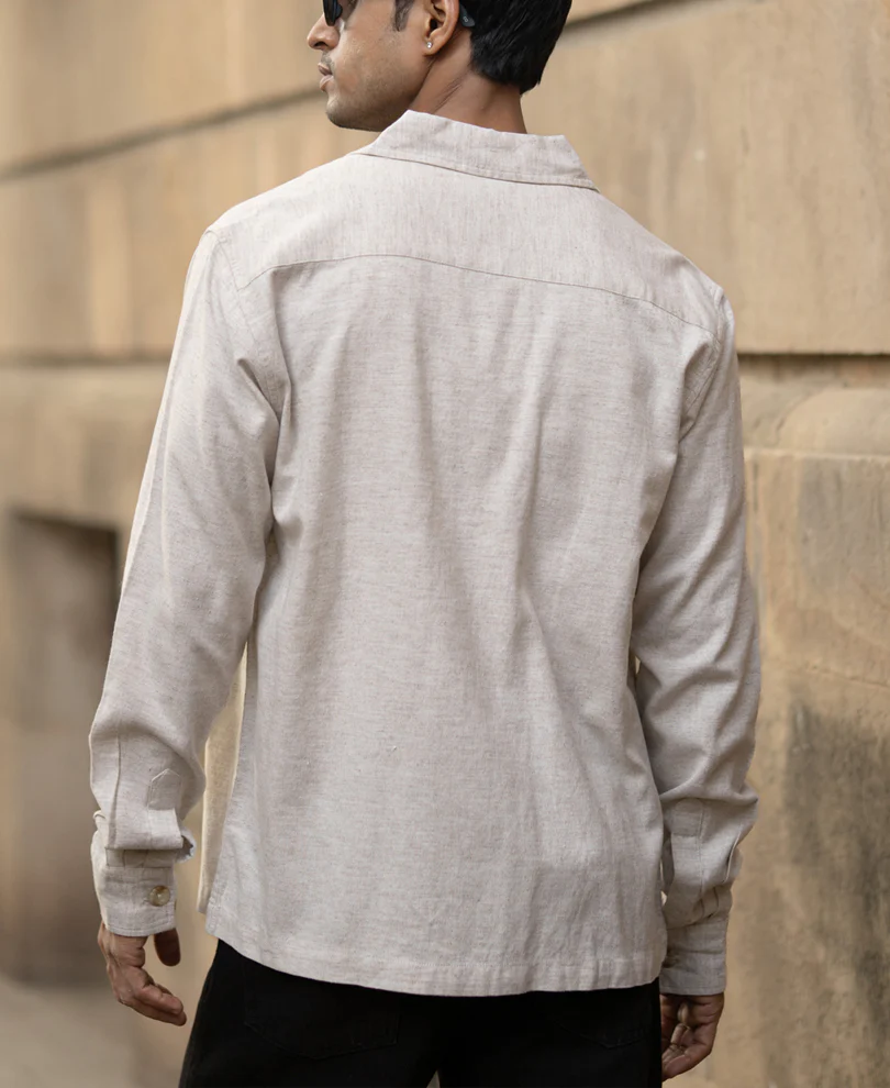 Natural Linen Double Pocket Shirt - Image 6