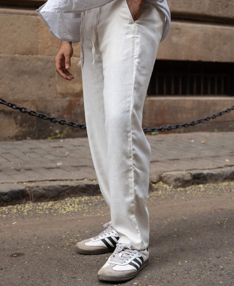 Natural Linen Trousers - Image 3